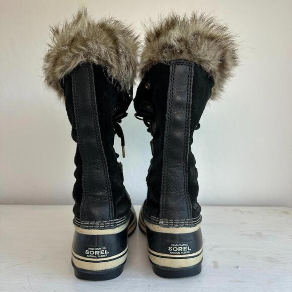 Sorel Boots Joan of Arctic Women's 8 Black Leather Removeable Faux Fur Snow Warm - Picture 4 of 12